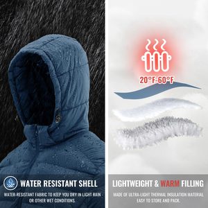 Chaqueta Acolchada de la Mejor Calidad para Hombre con Capucha, Bolsillos Laterales y Cierre de Cremallera, Resistente al Viento e Ideal para Actividades al Aire Libre en Invierno - Product Image 3