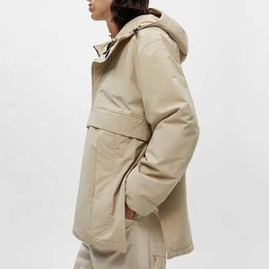 2023 Wholesale Stand Collar Outerwear Windproof Waterproof Canvas Pocket Hooded <b>Half</b> <b>Zip</b>-up Custom Logo <b>Mens</b> Windbreaker <b>Jackets</b> - Product Image 2