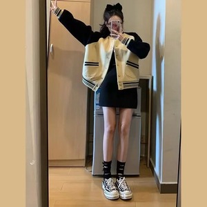 Chaqueta de béisbol Vintage para mujer para primavera otoño estilo americano sabor Hong Kong Petite suelta estudiante transpirable algodón - Product Image 3