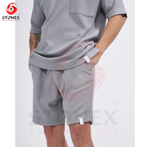 Summer New Men Casual Shorts Sets Custom Color Short Sleeve T Shirt Shorts Solid Tracksuit Set Men's 2 Pieces Sets - Product Image 6