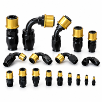Raccord universel à déconnexion rapide pour tuyau de carburant AN8 AN10 AN12 AN16 AN20, adaptateur pivotant droit, 45, 90, 180 degrés