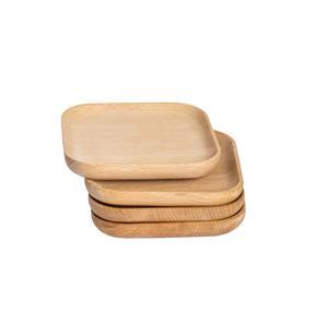 Assiette de service en bois naturel en forme de carré, de haute qualité, de forme carrée, nouveau design - Product Image 1