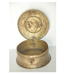 กล่องชาปาติทำด้วยมือทำจากทองเหลืองรูปทรงกลม - Product Image 3