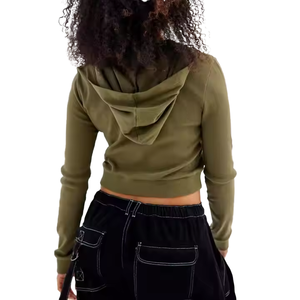 Sudadera con capucha recortada para hombre, ropa de calle de talla grande sólida de invierno, ropa de moda con bolsillos, sudadera deportiva de algodón - Product Image 2