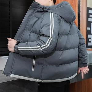 Manteau d'hiver thermique épais unisexe à capuche, coupe-vent, en laine/polyester, personnalisable, parka tendance, coupe ample et ajustée - Product Image 6