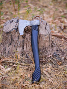 Custom Handmade Industrial Grade High Carbon Steel Viking Hatchet with Leather Sheath for Camping Outdoor <b>Survival</b> Use - Product Image 5