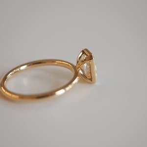 Ensemble de lunette bague de fiançailles bague en diamant cultivé en laboratoire certifié IGI 2.0 Ct Radiant Lab diamant bride Solitaire CVD bague en diamant VS1 - Product Image 3