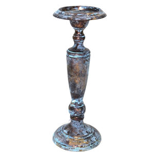 Bougeoir de pilier en métal pour décoration de la maison porte-bougie en pierre grise pour décoration de mariage en vrac fait à la main - Product Image 5