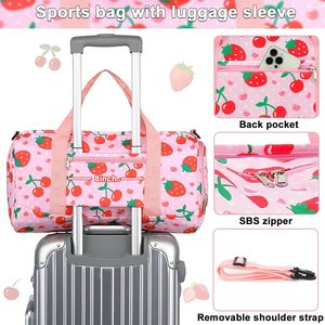 Custom Logo Design Wholesale Waterproof Travel Duffel <b>Bag</b> Gym Sports Fitness Duffel <b>Bag</b> Strawberry Design - Product Image 3