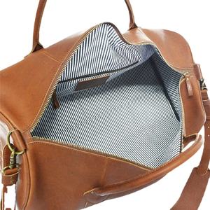 Sac de voyage vintage en cuir personnalisé, unisexe, de haute qualité, pour le sport, avec fermeture à glissière, sac à bandoulière tendance - Product Image 5