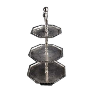 3 <b>Tier</b> <b>Cake</b> <b>Stand</b> Shaped Metal Aluminium Octagon Shaped Decorative Luxury Tabletop <b>Cake</b> Serving <b>Stand</b> - Product Image 2