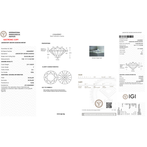 เพชรทรงกลม 2.91 กะรัต VS1/F เพาะเลี้ยงในห้องปฏิบัติการ ได้รับการรับรองจาก IGI ขัดเงาแบบ EX สำหรับแหวนเพชรที่หรูหรา - Product Image 2