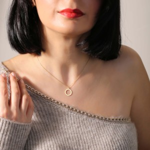 Collar con Colgante de Diseño Redondo Hueco, Hecho a Mano en Turquía, Regalo de Boda, Joyería de Plata de Ley 925 - Product Image 3