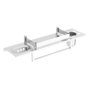 Porte-brosse à dents en acier fini argenté Support de dentifrice en porte-brosse à dents en argent pour la maison Hôtel Salle de bain Utilisation - Product Image 3