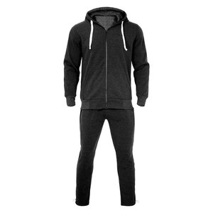 Conjunto Deportivo de Invierno Personalizado de Alta Calidad para Hombre, Dos Piezas, con Pantalones Jogger de Color Sólido y Sudadera con Cierre de Cordón - Product Image 1