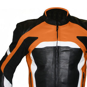 Veste de course moto en cuir véritable multifonctionnelle à manches longues avec fermeture éclair de couleur personnalisée, vente chaude, nouvelle, coupe-vent - Product Image 5