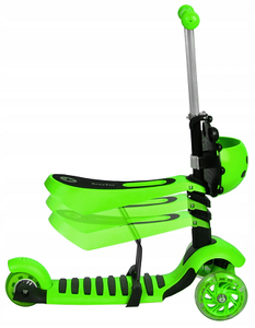 Trottinette pour enfants avec siège 3-en-1, hauteur réglable, bleu vert - Product Image 3