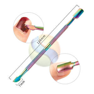 Empujador de Cutículas de Acero Inoxidable de Doble Extremo Premium, Herramienta de Belleza con Logotipo Personalizado, Empujador de Cutículas Profesional de Acero Inoxidable - Product Image 3