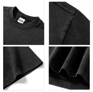 เสื้อยืดคอตตอนย้อมสีแบบวินเทจทรงโอเวอร์ไซส์ น้ำหนัก 270GSM สำหรับฤดูร้อน ขายส่ง รับสกรีนโลโก้ เสื้อยืดผู้ชายไซส์ใหญ่ - Product Image 4