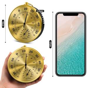 10 सेमी धातु दीवार थर्मामीटर हाइग्रोमीटर सजावटी डायल तापमान आर्द्रता घरेलू बगीचे के लिए आंतरिक उपयोग - Product Image 2