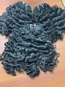 Cheveux humains vietnamiens bruts de haute qualité Double dessiné un donneur trame naturelle birmane Extension de cheveux bouclés trame dentelle avant perruque - Product Image 3