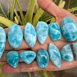 พลอยลาริมาร์ธรรมชาติอัญมณีทรงวงรีทรงหลวมกึ่งมีค่าหลังเรียบอัญมณีทำด้วยมือหินลาริมาร์สำหรับทำเครื่องประดับ - Product Image 6