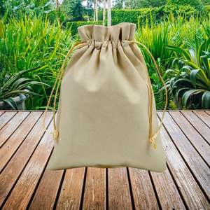 Eco-Friendly 100% Cotton <b>Drawstring</b> Pouches Bulk Reusable DIY Gift Packing Storage Bags for Travel Use Organizers Daily Bags - Product Image 3