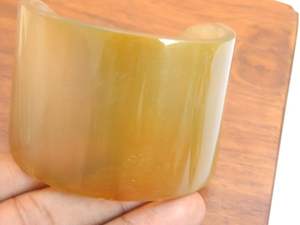 Horn Cuff <b>Bracelet</b> Buffalo Horn Cuff Bangle <b>for</b> <b>Women</b> <b>for</b> Natural Horn Color with <b>Bracelets</b> Design Agate by HF CRAFTS - Product Image 4