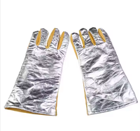 Guantes de Cuero Cómodos y Resistentes al Calor, de Manga Larga y Dedos Completos, Aislantes, Anti-Quemaduras, para Barbacoa, Bomberos y Trabajo, Al Nolan