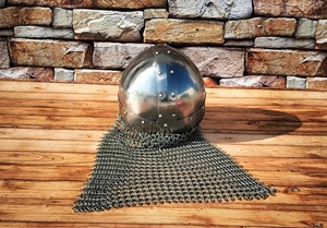 หมวกกันน็อคนักรบไนท์หมวกกันน็อกโซ่เหล็กหมวกเกราะแท้-ดีที่สุดสำหรับมีดขอบของขวัญ - Product Image 6