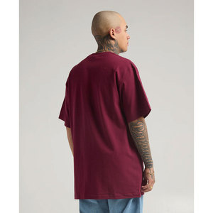 T-shirt à col rond surdimensionné pour hommes T-shirt surdimensionné à manches courtes pour hommes T-shirt solide à épaules tombantes en coton mélangé (couleur marron) - Product Image 2