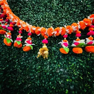 Mogra flor artificial Toran Bandhanwar puerta colgante Mandir decoración indio telón de fondo Pooja compromiso Diwali Decoración - Product Image 6