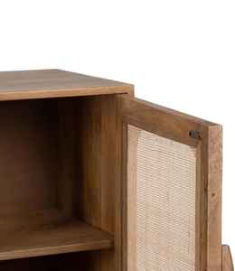 Armario de puerta de ratán moderno con dos puertas, dos cajones, almacenamiento de dormitorio elegante. - Product Image 5