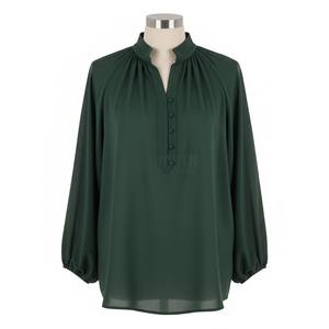 Camisa de Moda con Cuello en V para Mujer, Verano-Otoño 2025, Venta Caliente, Personalizada, Estampada, Ecológica, Lisa, Teñida, Blusas - Product Image 1