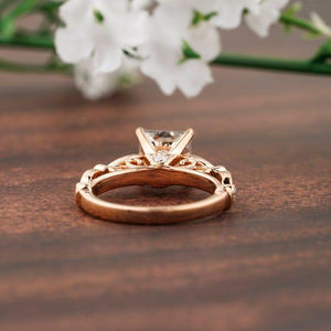 1.50 CT princesse coupe Moissanite diamant Vintage Style bague de fiançailles pour les femmes Antique Look bijoux de mariée pour cadeau de mariage - Product Image 4