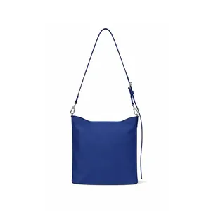 Sac bandoulière en cuir bleu avec sangle détachable, vente en gros - Product Image 3