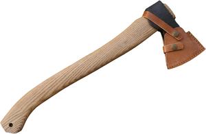 Wholesale Customized OEM ODM Cutlery Factory High Carbon Steel axe with Ash <b>Wood</b> Handle Leather <b>Wrapped</b> and Fine Leather Sheath - Product Image 4