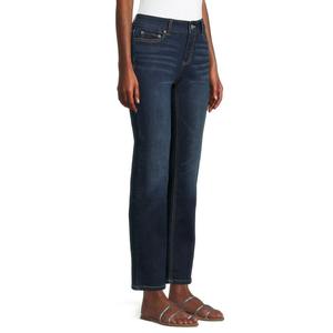 Pantalones acampanados rectos negros transpirables anchos de cintura alta para mujer con logotipo personalizado 2023, pantalones vaqueros sólidos informales de nuevo diseño, enteros - Product Image 4