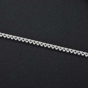 Vvs moissanite diamante hip hop 4mm punta redonda ajuste corazón forma latón 1 Fila tenis cadena Collar para mujer - Product Image 4