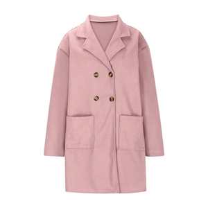 Abrigos de Invierno para Mujer, Abrigo Largo de Lana Gruesa, Estilo Gabardina, Doble Botonadura, Solapa, Frente Abierto, Chaqueta de Lana Elegante - Product Image 5