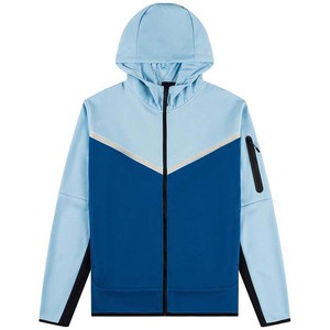 Vêtements de sport pour hommes de haute qualité Ensemble deux pièces Logo personnalisé Sweat à capuche zippé Pantalon de survêtement Couleur contrastée Survêtements à la mode Prix - Product Image 2