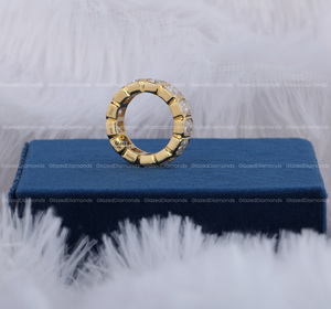 Anillo de Plata de Ley 925 unisex, atractivo, nuevo diseño adornado con exquisitos diamantes cultivados en laboratorio de corte esmeralda, joyería de pureza de Metal de 14K - Product Image 4