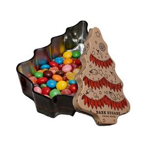 Food Grade Tinplate Tree Shaped Two-piece <b>Tins</b> for Cookie Candy <b>Chocolate</b> Christmas Gift Packaging with Customizable Features - Product Image 3