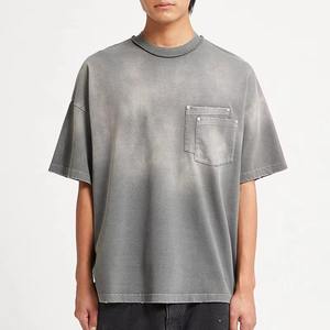 T-shirts délavés à l'acide avec logo personnalisé vintage T-shirts surdimensionnés en coton épais de haute qualité T-shirts pour hommes en détresse - Product Image 1