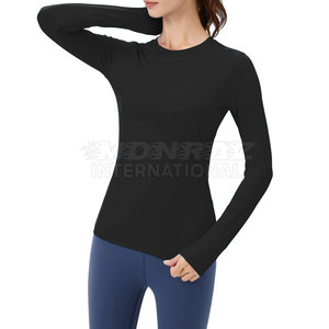 เสื้อรัดกล้ามเนื้อแขนยาวสำหรับผู้หญิงเสื้อออกกำลังกายแบบรัดรูป - Product Image 4