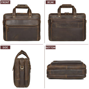 Maletines Profesionales para Portátil de Cuero Vacuno 100%, Bolsos de Mano Hechos a Mano a Bajo Precio, Maletín con Compartimentos Organizadores Impermeables - Product Image 4