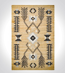 Alfombra de Yute natural clásica superventas, forma rectangular tejida a mano para uso en sala de estar y dormitorio, juego de alfombra elegante - Product Image 1