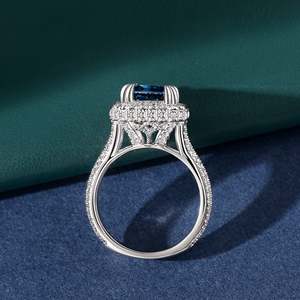 Jeulia Captivating Brilliance <b>Emerald</b> Cut Halo <b>Ring</b> Rose Gold Plated Sterling <b>Silver</b> Anniversary Fashion <b>Ring</b> - Product Image 6