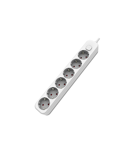 Presa multipla 6T con interruttore e cavo da 1,5 m. Bianco (F-Bright 1001714) - Product Image 1