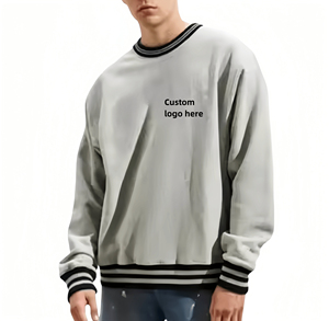 Hot Selling Men's Winter 100% Cotton <b>Long</b> Sleeve <b>Sweatshirt</b> High Quality Solid Color Pattern <b>Sweatshirt</b> - Product Image 1